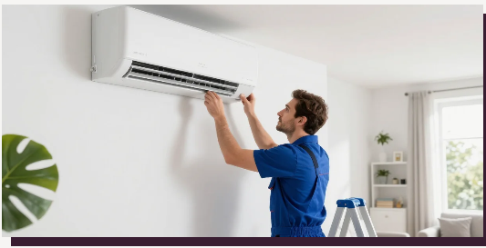 Accueil Installation d'une climatisation murale par un technicien